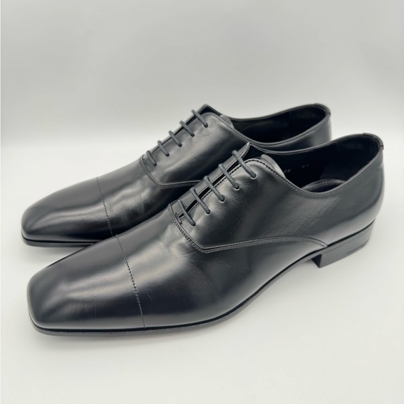 Prada Other - PRADA Black Leather Square Toe Lace Up Shoes UK 8.5 / US 9.5